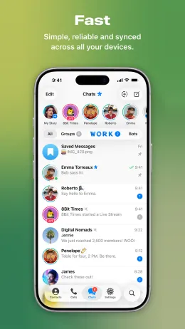 Telegram iPhone app, screen 1 of 4