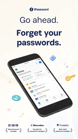 1Password iPhone app, screen 1 of 4
