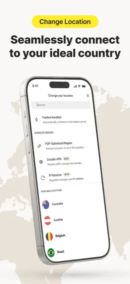 Norton VPN iPhone app, screen 3 of 4